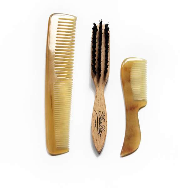 Grooming tools laid out at Martial Vivot